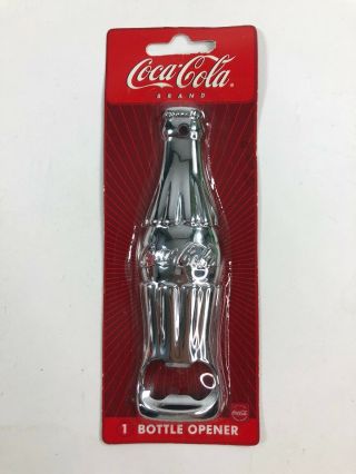 Wall Mount Coca Cola Bottle Cap Opener Chrome Plated Die Cast Metal Coke Nos