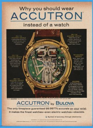 1962 Bulova Accutron Spaceview Mens Watch Color Photo Print Ad
