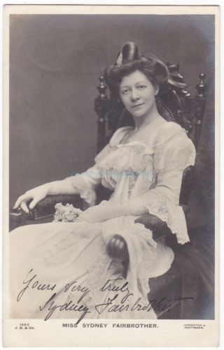 Stage Actress,  Comedian Sydney Fairbrother.  Signed Postcard