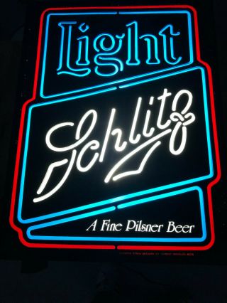 Vintage Schlitz Neo Neon Lighted Beer Sign