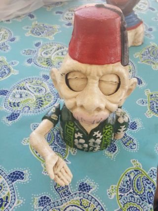 Alfredo Cast Iron Zombie Shriner Fez Hat Mechanical Coin Bank,  Limited Quantity