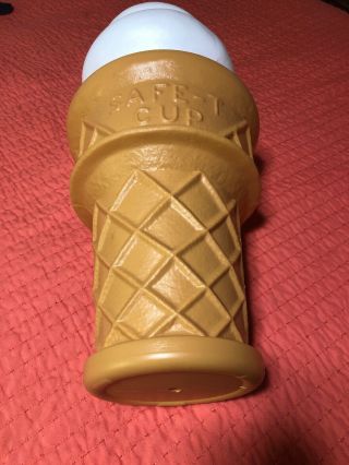 Vintage Vanilla Safe - T Cup Ice Cream Cone Advertising Coin Bank 26 Inches Tall 3