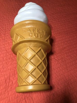 Vintage Vanilla Safe - T Cup Ice Cream Cone Advertising Coin Bank 26 Inches Tall 4