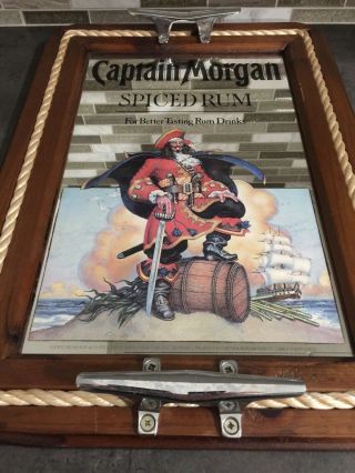 Captain Morgan Spiced Rum Mirrored Sign - Serving Tray Advertising