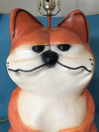 Garfield Orange Cat Custom Pottery Lamp HUGE Size One of a Kind Over 2.  5 Feet 4