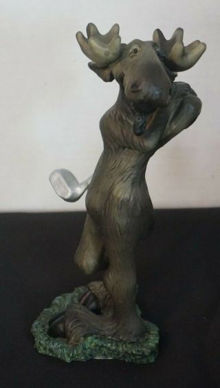 2000 Big Sky Carvers Bearfoots " Mooses " Golf Golfing Figurine - 8.  5 "