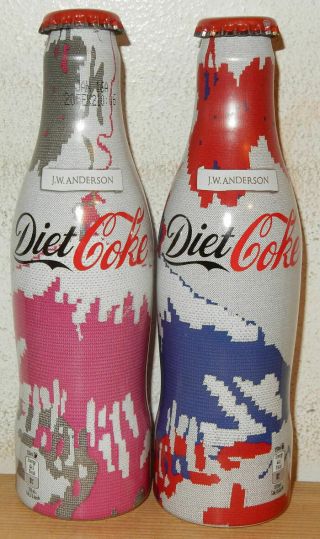 2 Coca Cola 2013 J.  W.  Anderson Alu Bottles Cans From England (25cl)