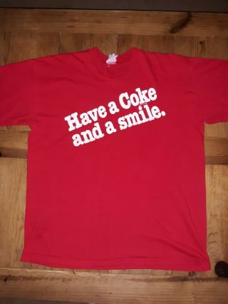 Vintage Coca - Cola Have A Coke And A Smile Tshirt - Size Xl