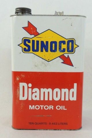 Vintage Sunoco Diamond Ten Quart Motor Oil Can