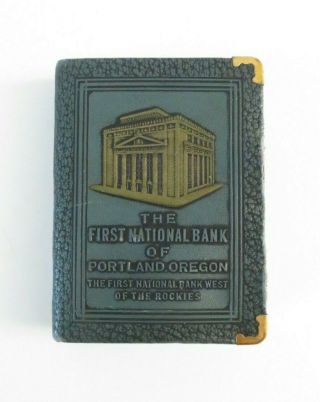 Vtg 1920s The First National Bank Of Portland Bank Money Box Bankers Utilities