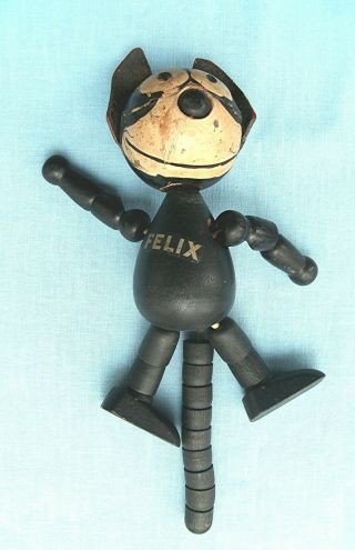 Toy Wood Felix The Cat Dated 1925 Moveable Joints Figurine 8 Inch
