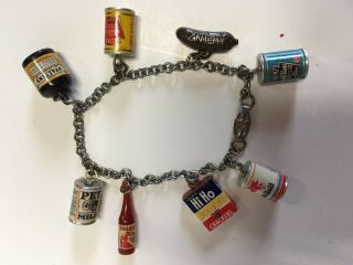 Vintage Charm Bracelet Heinz Mini Products,  Mobiloil,  Ovaltine,  Pet Milk,  Hiho