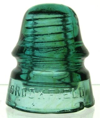 Cd 160 Aqua Brookfield Antique Glass Telegraph Insulator Baby Signal