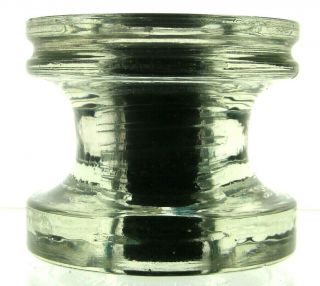 Cd 1052 Off Clear Hemingray - 518 Antique Glass Telegraph Insulator Spool