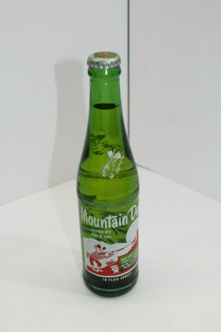 Vintage FULL Mountain Dew Soda Bottle Hillbilly 1960s Tickle Innards 10oz 2 2