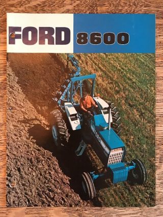 Vintage Ford 8600 Farm Tractor Brochure Dealer Advertising