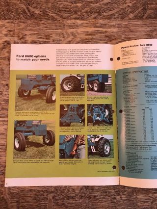 Vintage Ford 8600 Farm Tractor Brochure Dealer Advertising 3