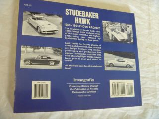 STUDEBAKER HAWK 1956 - 1964 PHOTO ARCHIVE ICONOGRAFIX BOOK 2