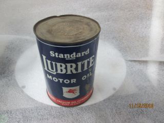 Early Standard Lubrite Motor Oil Quart Metal Can