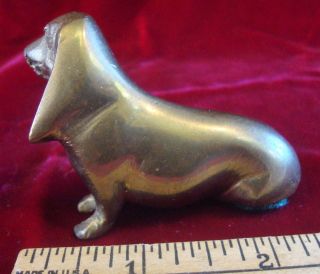 Vintage Brass Basset Hound Dog Figurine 2