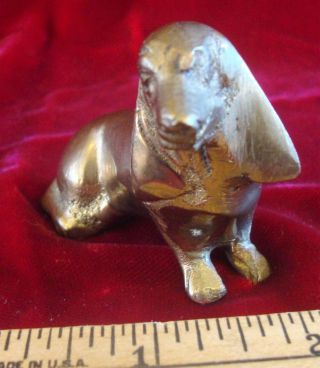 Vintage Brass Basset Hound Dog Figurine 3