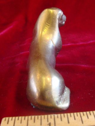 Vintage Brass Basset Hound Dog Figurine 4