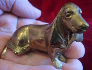 Vintage Brass Basset Hound Dog Figurine 6
