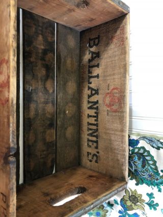 Vintage Ballantines Beer Wooden Crate Box Shabby Chic Farmhouse Deco Newark NJ 2
