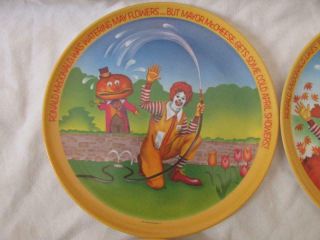 Vintage 1977 McDonald ' s Complete Set Of 4 Seasons Melamine Plates - Exc Cond 2