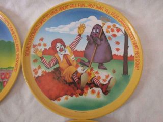 Vintage 1977 McDonald ' s Complete Set Of 4 Seasons Melamine Plates - Exc Cond 3