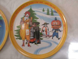 Vintage 1977 McDonald ' s Complete Set Of 4 Seasons Melamine Plates - Exc Cond 4