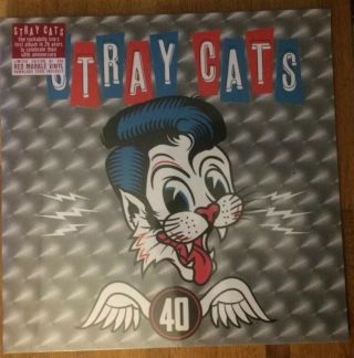 Stray Cats - 40 Red Marbled Vinyl Ltd To 300 Copies.  2 Stickers,  Poster & Beer Mat