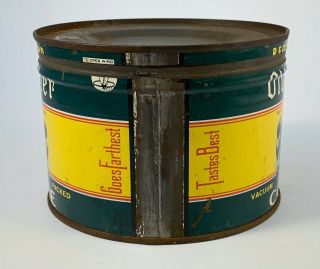Vintage 1930 ' s Old Master Coffee Tin 1lbs Euclid Company Cleveland Ohio 4