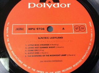 THE JIMI HENDRIX EXPERIENCE ELECTRIC LADYLAND 1979 JAPAN Vinyl 2X LP MPU 9705 7