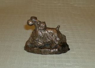 Vintage Estate Cast Metal Bronze? Miniature Cocker Spaniel Sculpture Euc