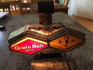 Vintage Grain Belt Beer Clock.  Clock Does Not Work
