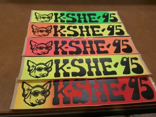 5 Early Kshe 95 Retro Bumper Stickers Decal Stl Radio Sweet Meat