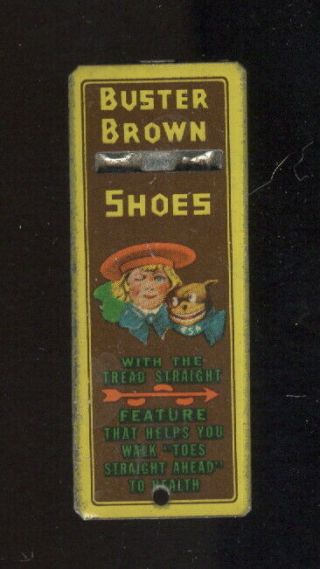 Tin Litho Toy Whistle Advertising Buster Brown Shoes,  Buster Brown & Tige