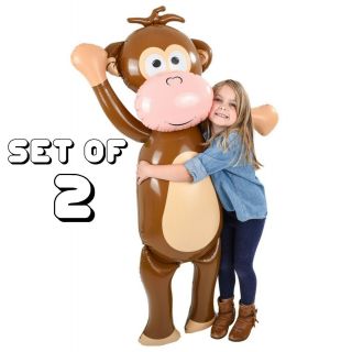(set Of 2) Huge 67 " Monkey Inflatable - Inflate Blow Up Toy Party Decoration