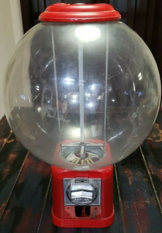 Vintage Beaver 25 Cent Gumball,  Vending Machine,  21in.  Tall 14 Inch Globe Parts