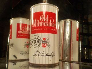 Old Milwaukee 1962 Tab Top Zip Top Straight Steel Old Beer Can 101 - 40