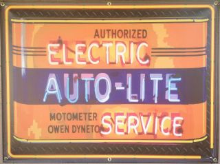 Auto - Lite Electric Auth Service Gas Station Neon Style Banner Sign Art 4 