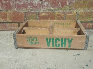 Vintage Pop Soda Bottle Wood Advertising Crate Vichy Estate Cincinnati Oh