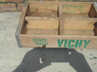 Vintage Pop Soda Bottle Wood Advertising Crate VICHY Estate CINCINNATI OH 2