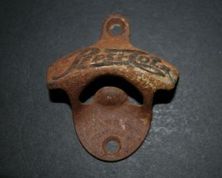 Vintage Cast Iron Wall Mounted Pepsi - Cola Bottle/beer Cap Opener - Made In Usa