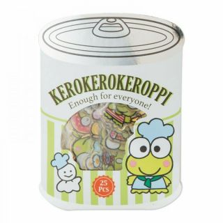 Sanrio Kero Kero Keroppi Frog Plump Stickers 25 Pieses Packed Cans From Japan
