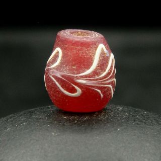 Kyra - Ancient Venitian Fancy Glass Bead - 8.  5 Mm Long - Early 1800 