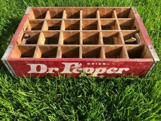 Vintage Wooden Red Dr Pepper 24 Bottle Wooden Crate Case Soda Crate Pop Wood