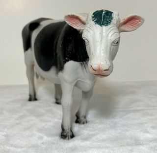 Vintage Imperial 1986 Milking Cow Plastic Toy Barn Farm Animal Figure