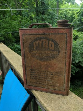 Pyro Anti - Freeze 1 Gallon Empty Can 1927 Gas Oil Ny Petro Chevy Ford Dodge